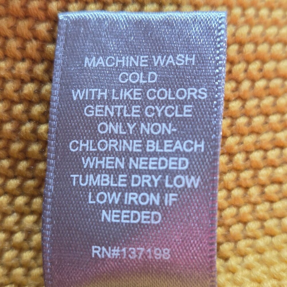 Marled Waffle Knit Open Front Cardigan Mustard Yellow Size 1X - Picture 12 of 12
